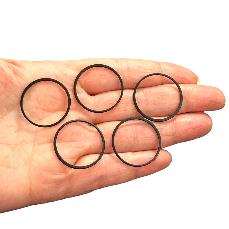 Black Plated 26mm Connector Rings, 26mm Closed Black Rings, 5 pcs in a pack