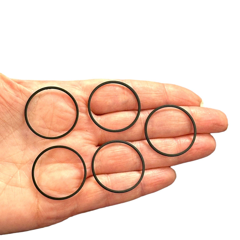 Black Plated 28mm Connector Rings, 28mm Closed Black Rings, 5 pcs in a pack