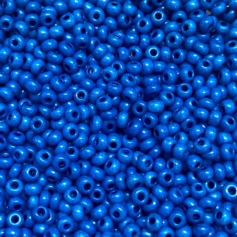 Preciosa  Seed Beads 6/0 Rocailles-Round Hole-100 Gr,16A38 Blue Intensive Dyed Chalkwhite