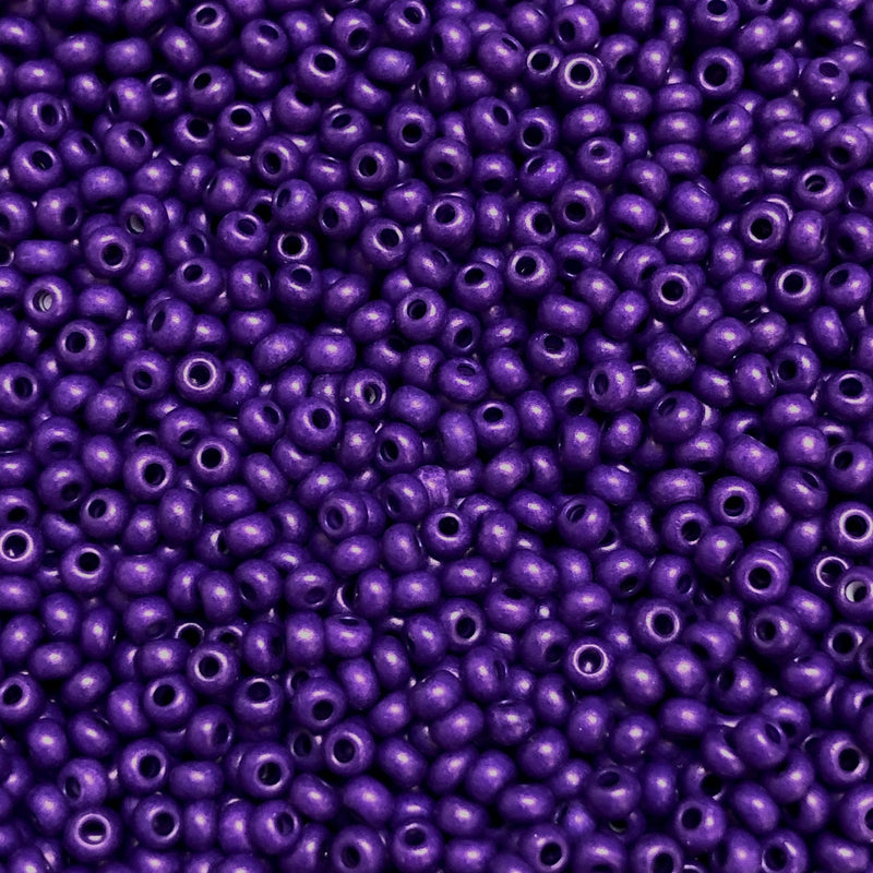 Preciosa  Seed Beads 6/0 Rocailles-Round Hole-100 Gr,16A28 Violet Intensive Dyed Chalkwhite