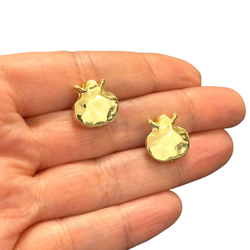24Kt Gold Plated Pomegranate Charms, 2 pcs in a pack