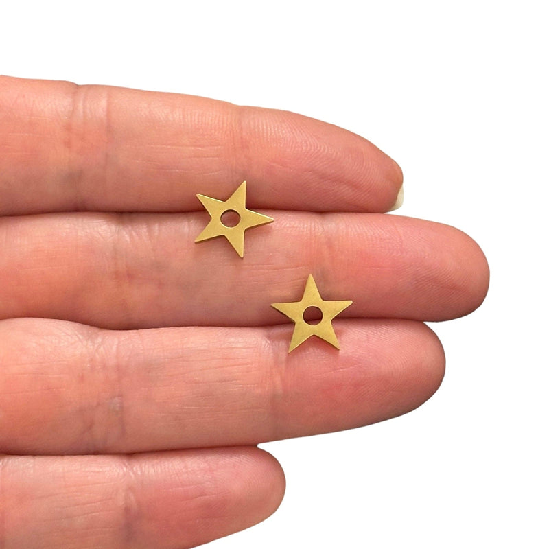 24Kt Gold Plated Stainless Steel Star Charms 2 pcs in a pack