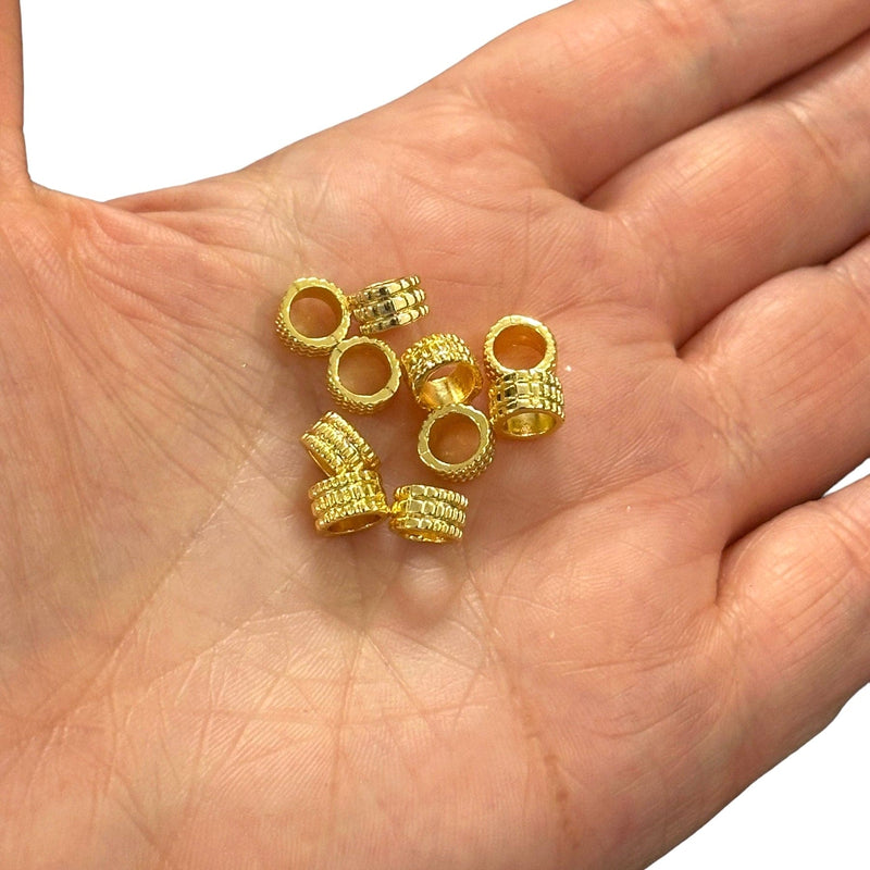 24Kt Gold Plated Rondelle Charms, 10 pcs in a pack