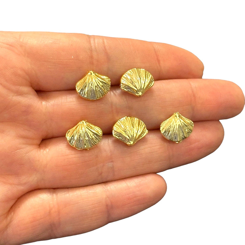 24Kt Gold Plated Oyster Charms, 5 pcs in a pack