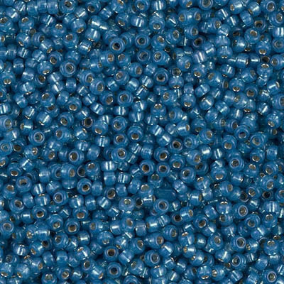 Miyuki Seed Beads 8/0 Dyed Dark Sky Blue S/L Alabaster, 0648 £2.5
