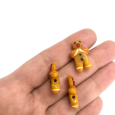 Hand Made Murano Glass Xmas Gingerbread Man Charm