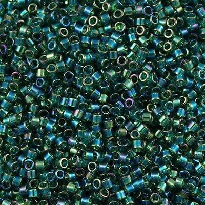 DB1764 Miyuki Delica Beads Emerald Lined Aqua AB Size 11/0