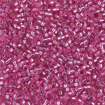 DB2153 Duracoat Silver Lined Dyed Pink Parfait, Miyuki Delica 11/0 £3.75