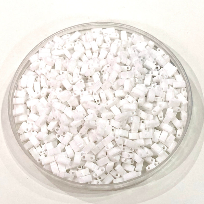 Miyuki Half Tila Beads HTL0402 White Opaque ,
