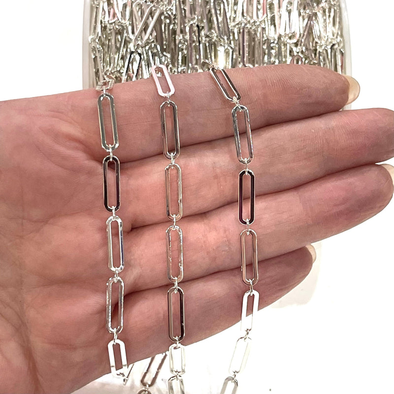 Silver Plated Brass Chain, 14x4 mm Silver Plated Chain,