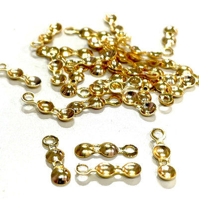 24K Gold Plated Single Loop Bead Tip Clamshells, Fold Over Crimp Bead, Knot Tip Cover Ends, Knot Covers,£3