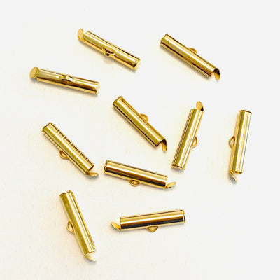 Miyuki Slide End Tubes, 20mm Gold Plated 10 Tubes in a pack £2.5