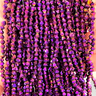 4mm Crystal faceted bicone - 115 pcs -4 mm - full strand - PBC4B58,Crystal Bicone Beads, Crystal Beads, glass beads, beads £1.5