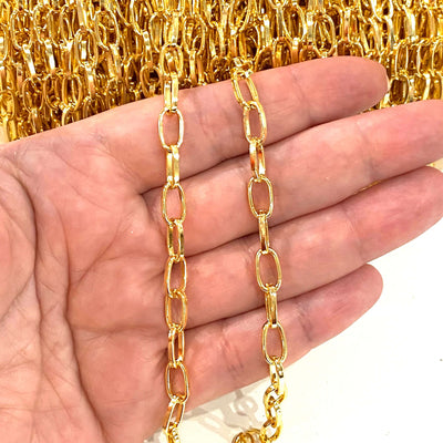 24Kt Shiny Gold Plated Chain 9x5mm Open Links