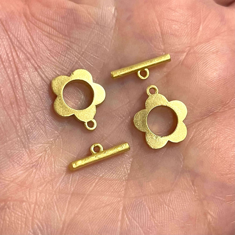 2 Sets 24Kt Matte Gold Plated Toggle Clasps,£2.5