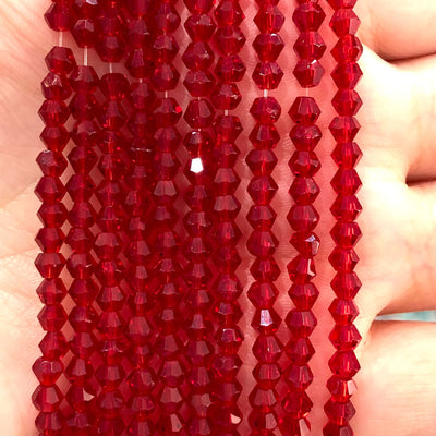 4mm Crystal faceted bicone - 115 pcs -4 mm - full strand - PBC4B52,Crystal Bicone Beads, Crystal Beads, glass beads, beads £1.5