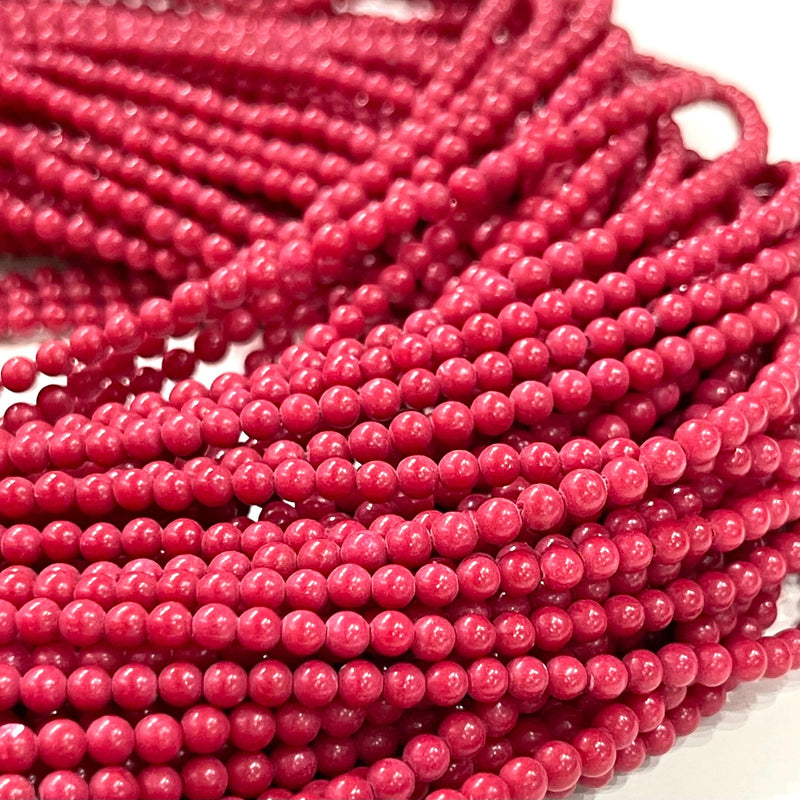 3mm Red Jasper Round Gemstone Beads, 127 Beads