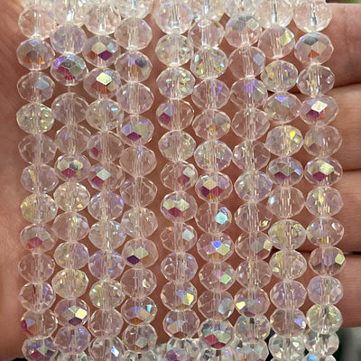 Crystal faceted rondelle - 72 pcs - 8 mm - full strand - PBC8C10 £1.5