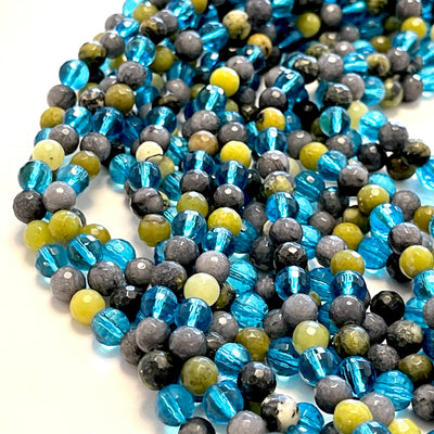 Mixed Round 8mm Jade Quartz Strands, 46 Beads