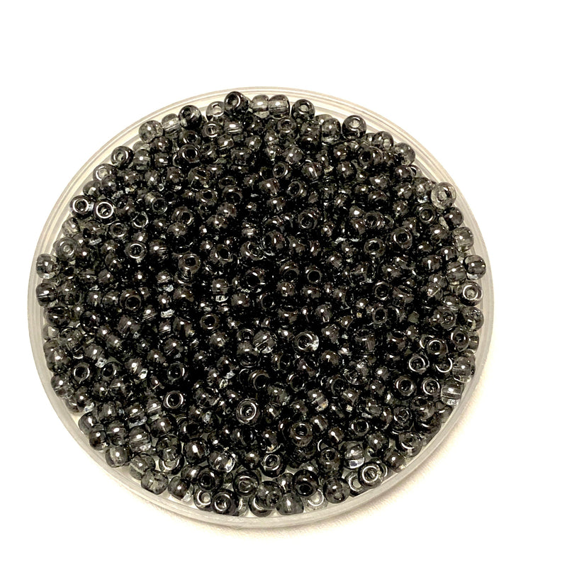 Preciosa Seed Beads 6/0 Rocailles-Round Hole 20 gr, 48049 Crystal, Black Lustered