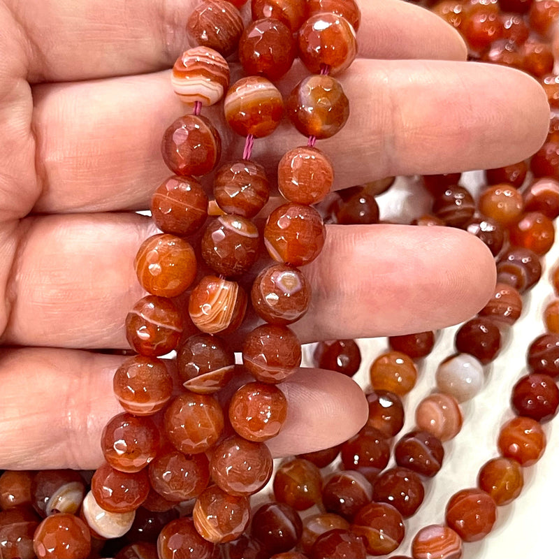 8mm Agate Faceted Beads