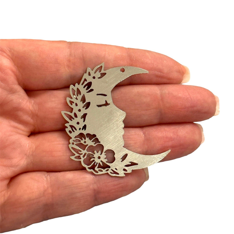 Stainless Steel Crescent Charm,Laser Cut Crescent Charm