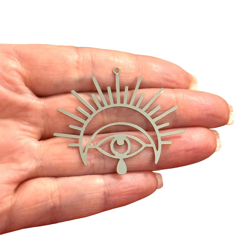 Stainless Steel Sun,Crescent Eye and Teardrop Charm, Laser Cut Sun,Crescent Eye and Teardrop Charm