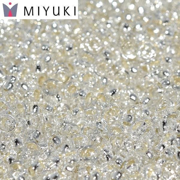 Miyuki Spacer Beads 2.2x1mm, Crystal Silver Lined 0001