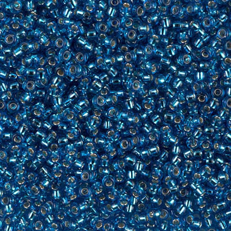 Miyuki Seed Beads 15/0, 0025 - Silver Lined Capri Blue, 10 Gr