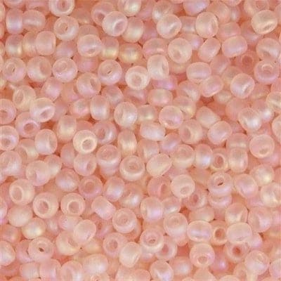 Miyuki Seed Beads 8/0 Matte Transparent Light Tea Rose AB, 0155FR