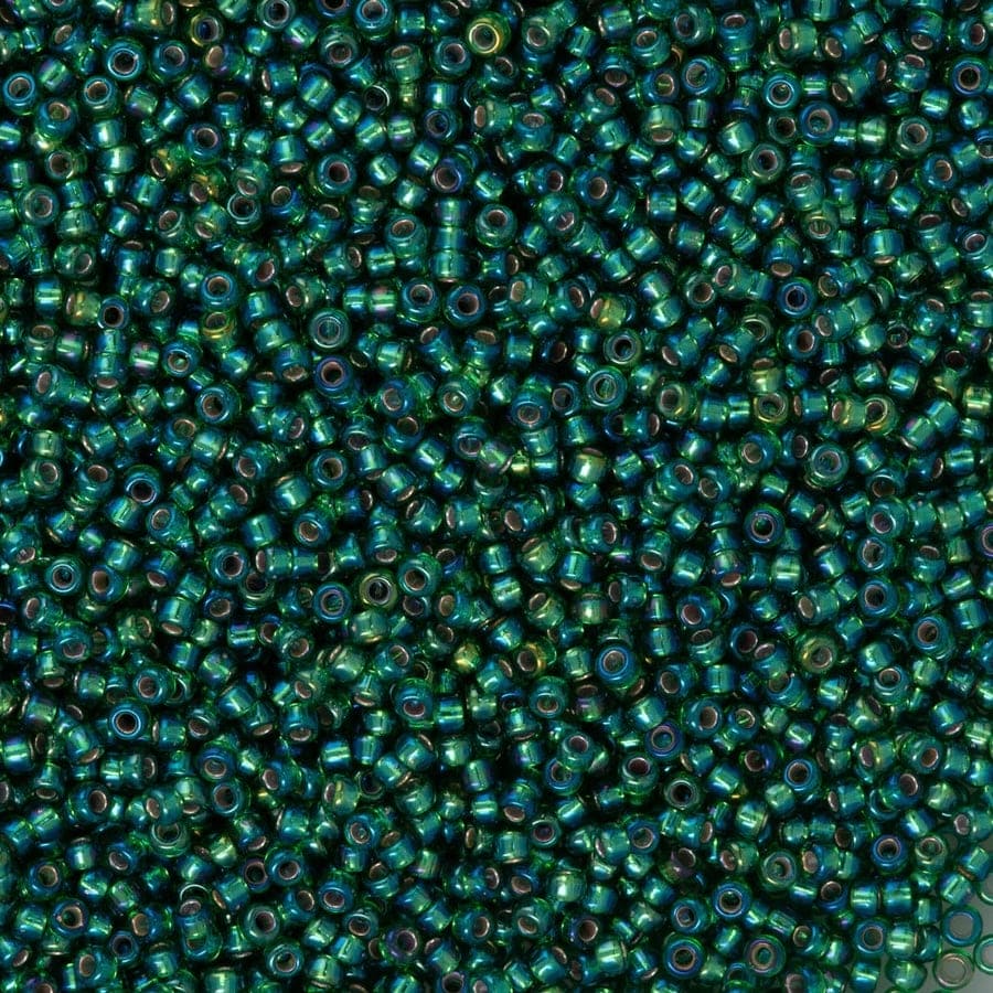 Miyuki Seed Beads 11/0 Silver Lined Green AB , 1016