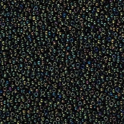 Miyuki Seed Beads 15/0, 0453 - Metallic Forest Green Iris, 10 Gr