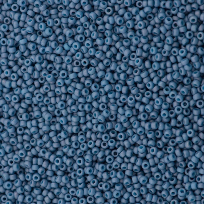 Miyuki Seed Beads 15/0, 2038 Matted Opaque Lt. Denim Luster , 5 Gr