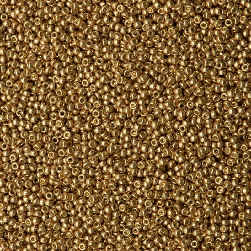Rocailles Miyuki 15/0 Duracoat Galvanized Gold, 4202
