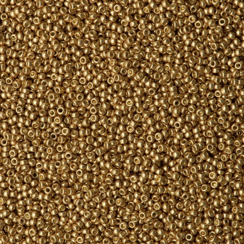 Miyuki Seed Beads 15/0  Duracoat Galvanized Champagne, 4204