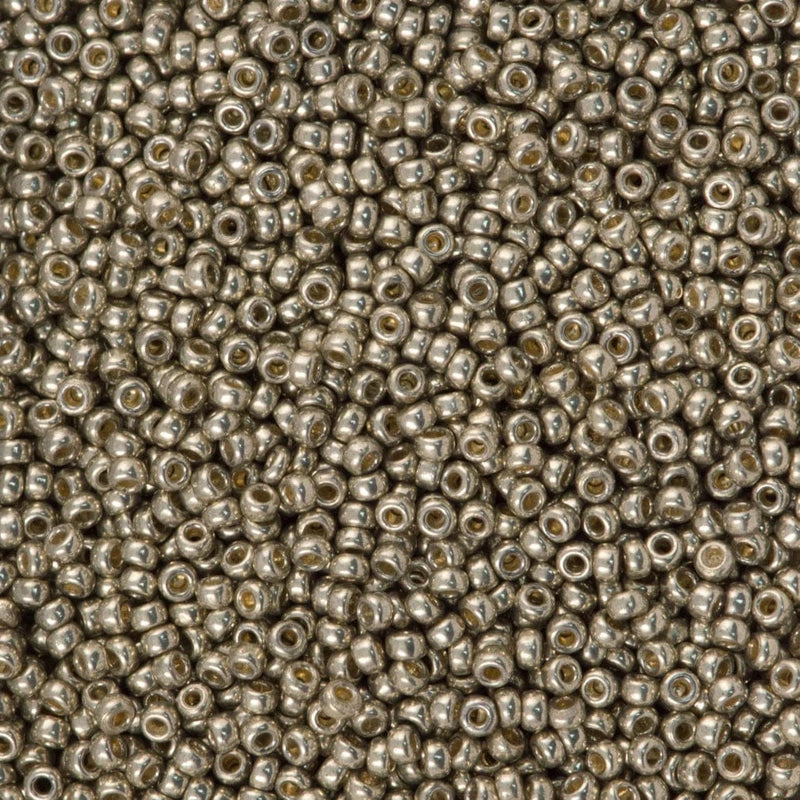 Miyuki Seed Beads 15/0  Duracoat Galvanized Light Pewter, 4221