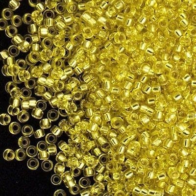 Miyuki Seed Beads 15/0, 0006 - Silver Lined Yellow, 10 Gr Pack