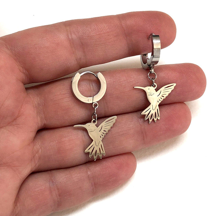Stainless Steel Huggie Hoop Earrings With Loop