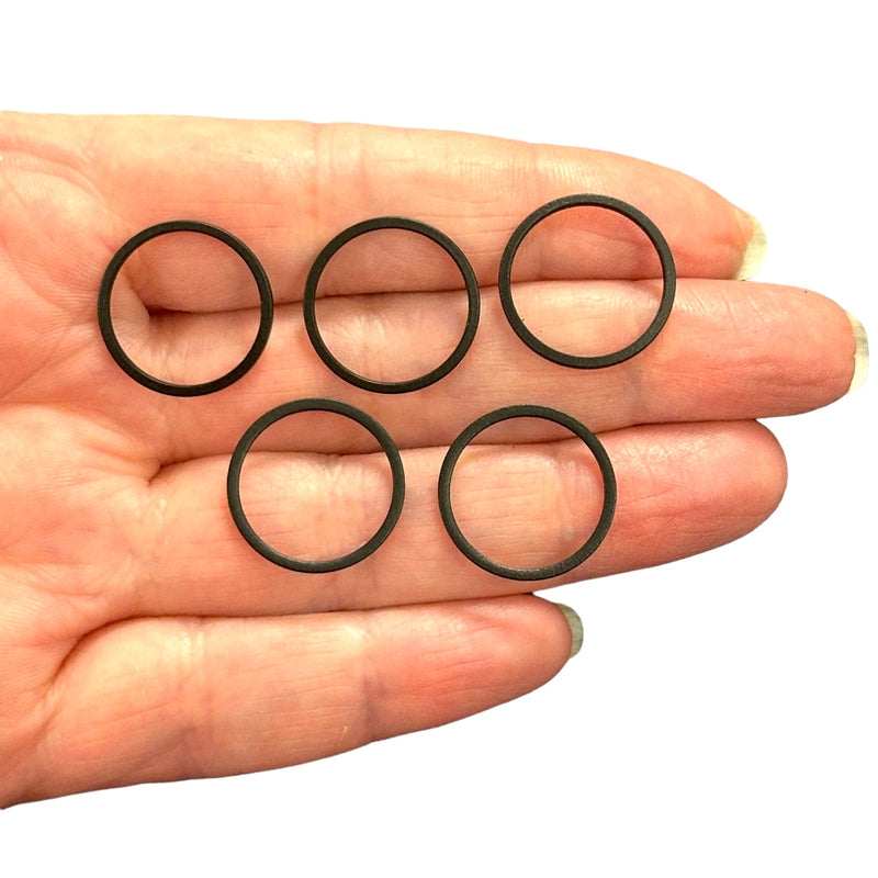 Black Plated 18mm Connector Rings, 18mm Closed Black Rings, 5 pcs in a pack