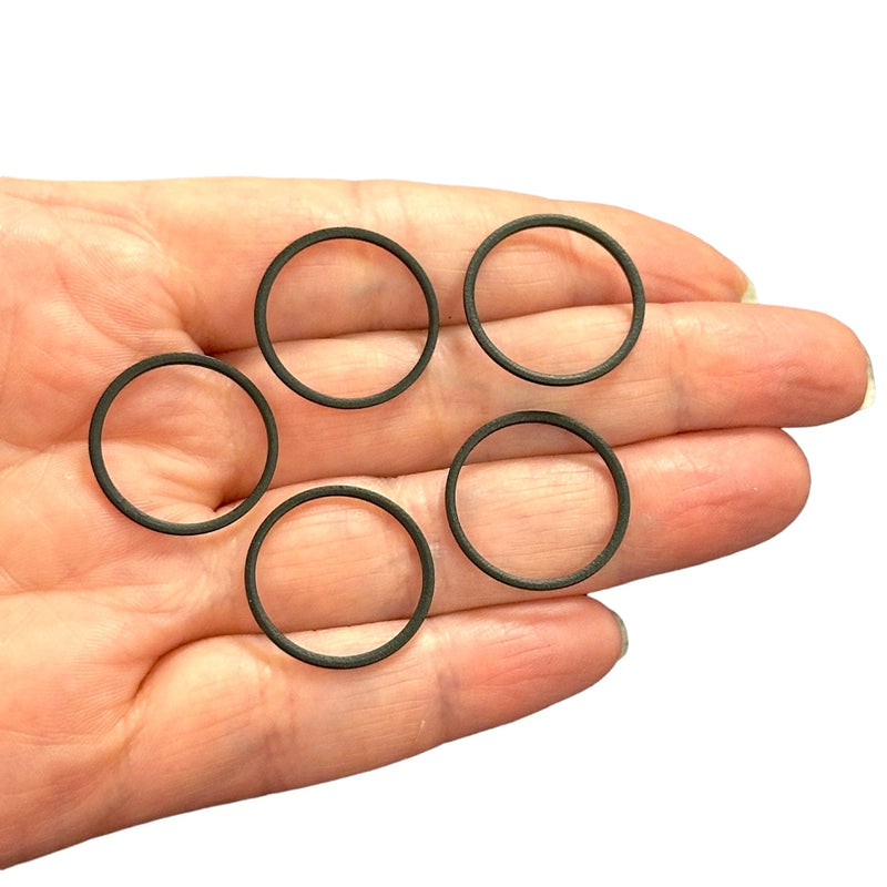 Black Plated 20mm Connector Rings, 20mm Closed Black Rings, 5 pcs in a pack