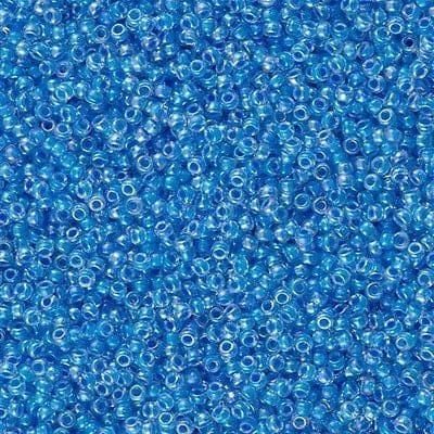 Miyuki Seed Beads 15/0, 2205 -Light Blue Lined Crystal AB, 10 Gr