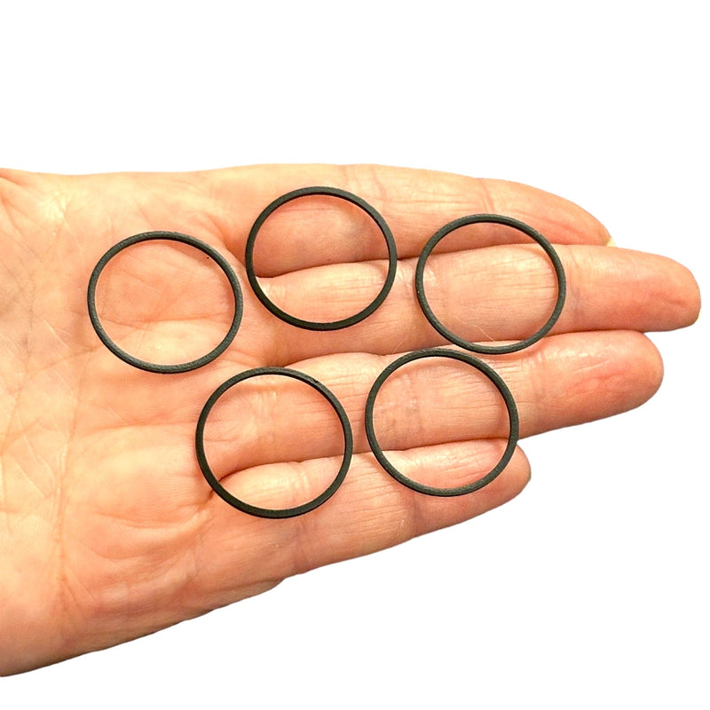 Black Plated 24mm Connector Rings, 24mm Closed Black Rings, 5 pcs in a pack