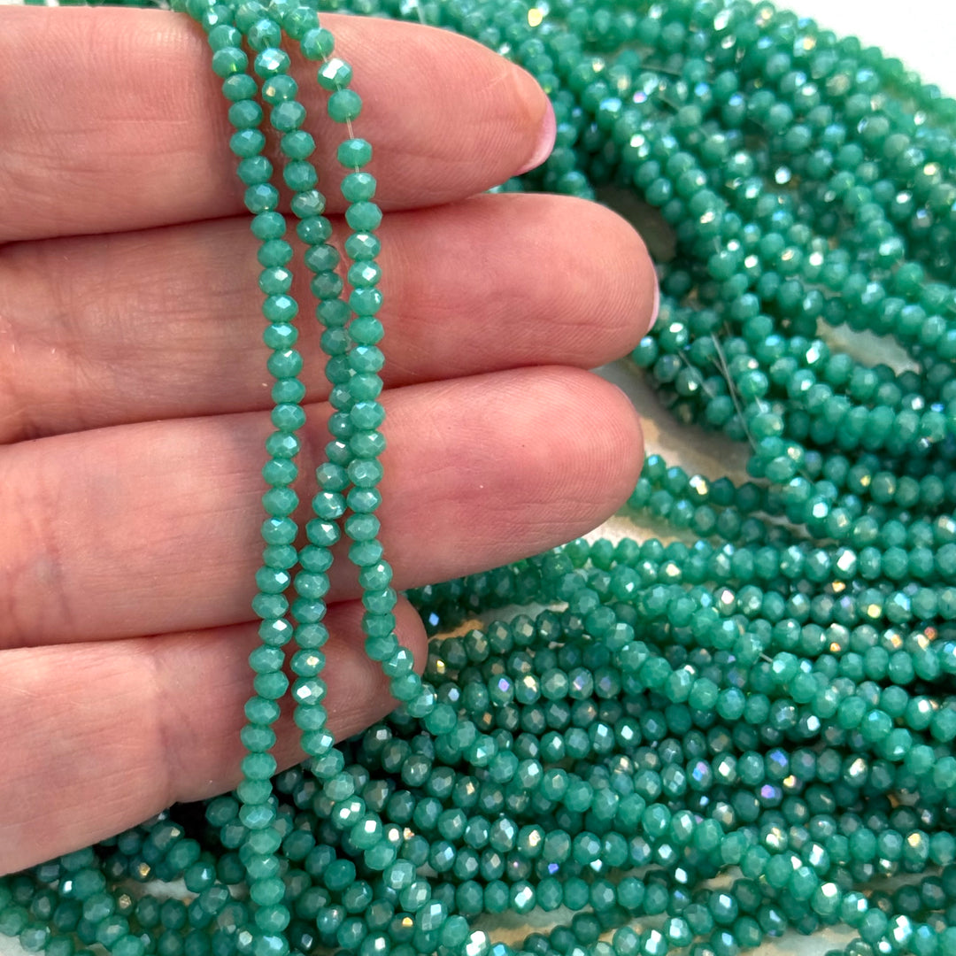 1mm Crystal rondelle beads strand 180 pcs, PBC1C115