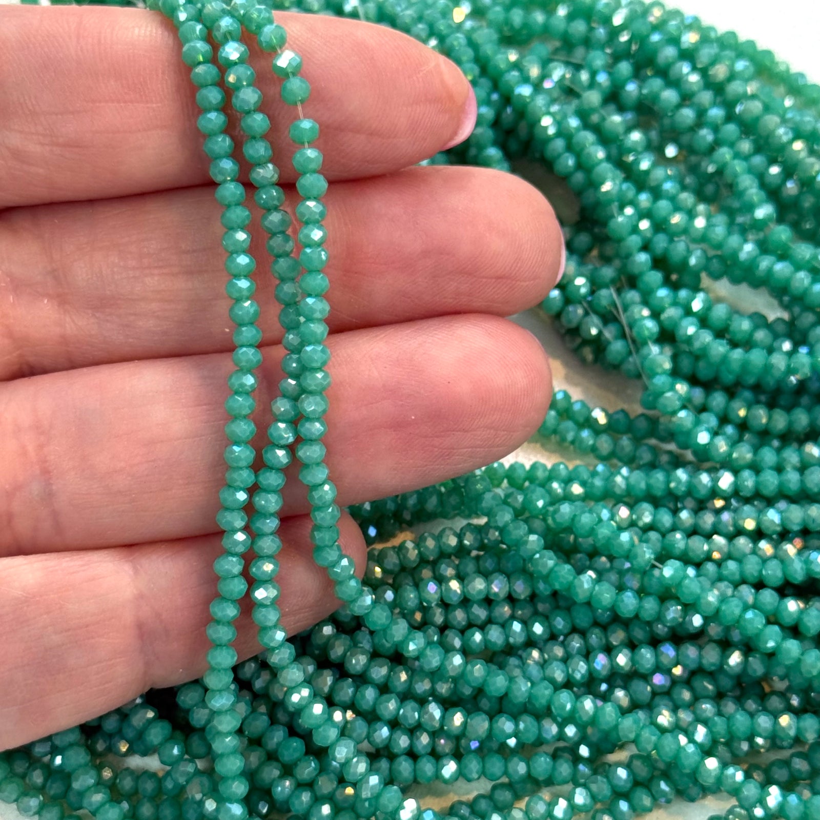 1mm Crystal rondelle beads strand 180 pcs, PBC1C115
