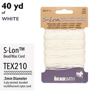 S-Lon Bead Cord 400 Yards White