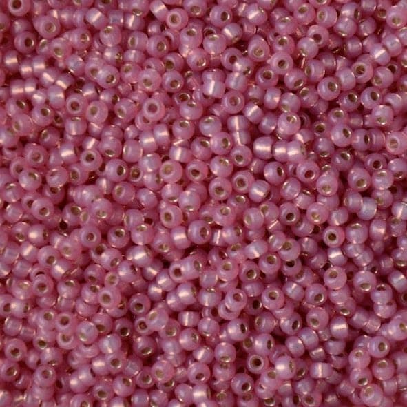 Miyuki Seed Beads 11/0 Duracoat Silver Lined Dyed Pink, 4237-NEW!!!