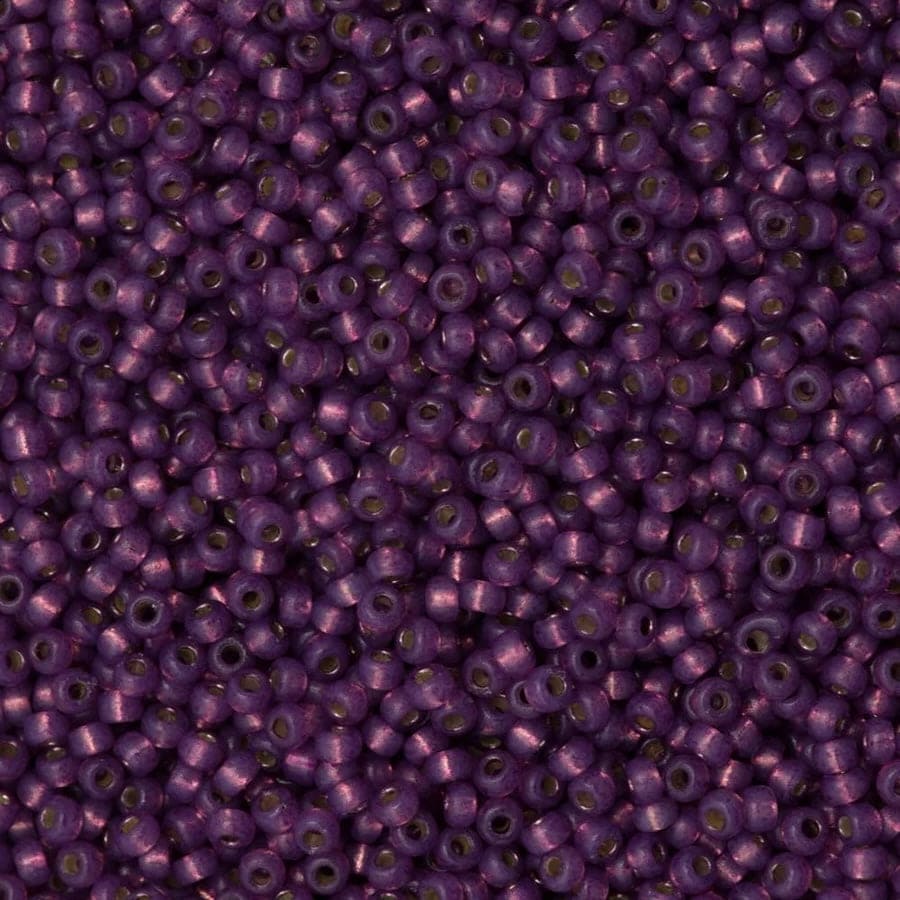 Miyuki Seed Beads 15/0, 4248 - Duracoat Silverlined Dyed Dark Lilac