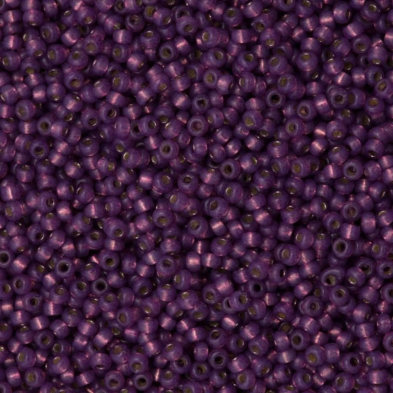 Miyuki Seed Beads 15/0, 4248 - Duracoat Silverlined Dyed Dark Lilac