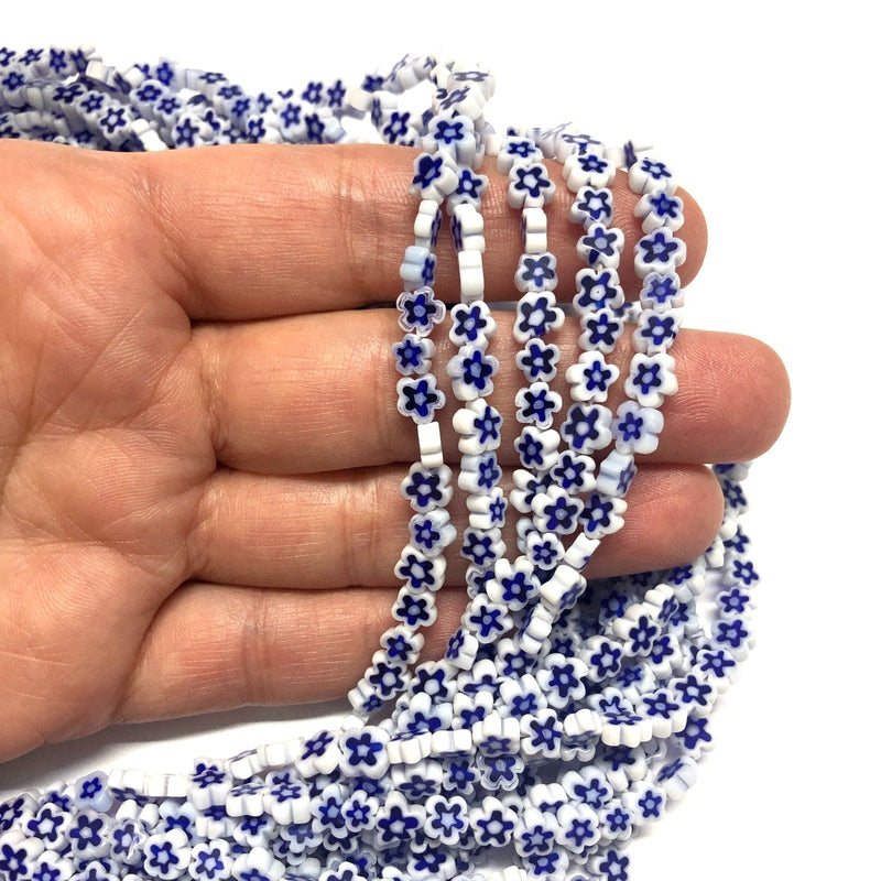 Handgefertigte Gänseblümchenperlen aus Muranoglas