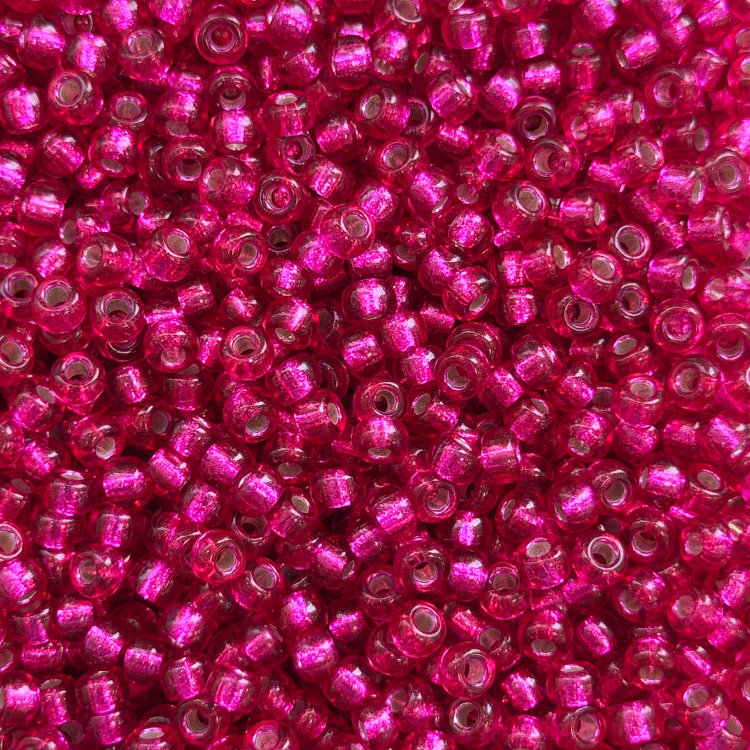 Miyuki Seed Beads 6/0 Silverlined Dyed Raspberry, 1436